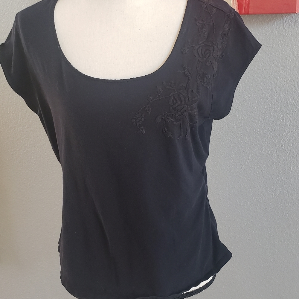 DKNY City top with Floral embroidery